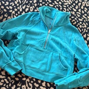 Lululemon Scuba Oversize Half Zip Funnel Neck Teal XS S